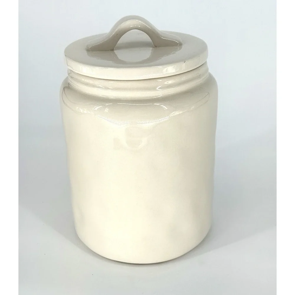 Rae Dunn Artisan Collection by Magenta Tall Coffee Canister Typewriter Font Jar